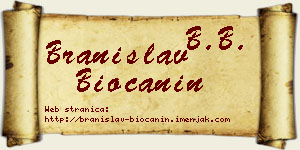 Branislav Biočanin vizit kartica